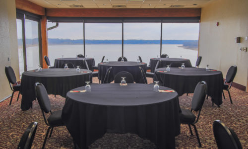 Conference room with round tables