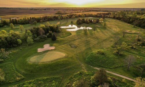 Aerial view of golf course