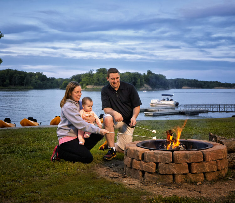 Young Family Bonfire